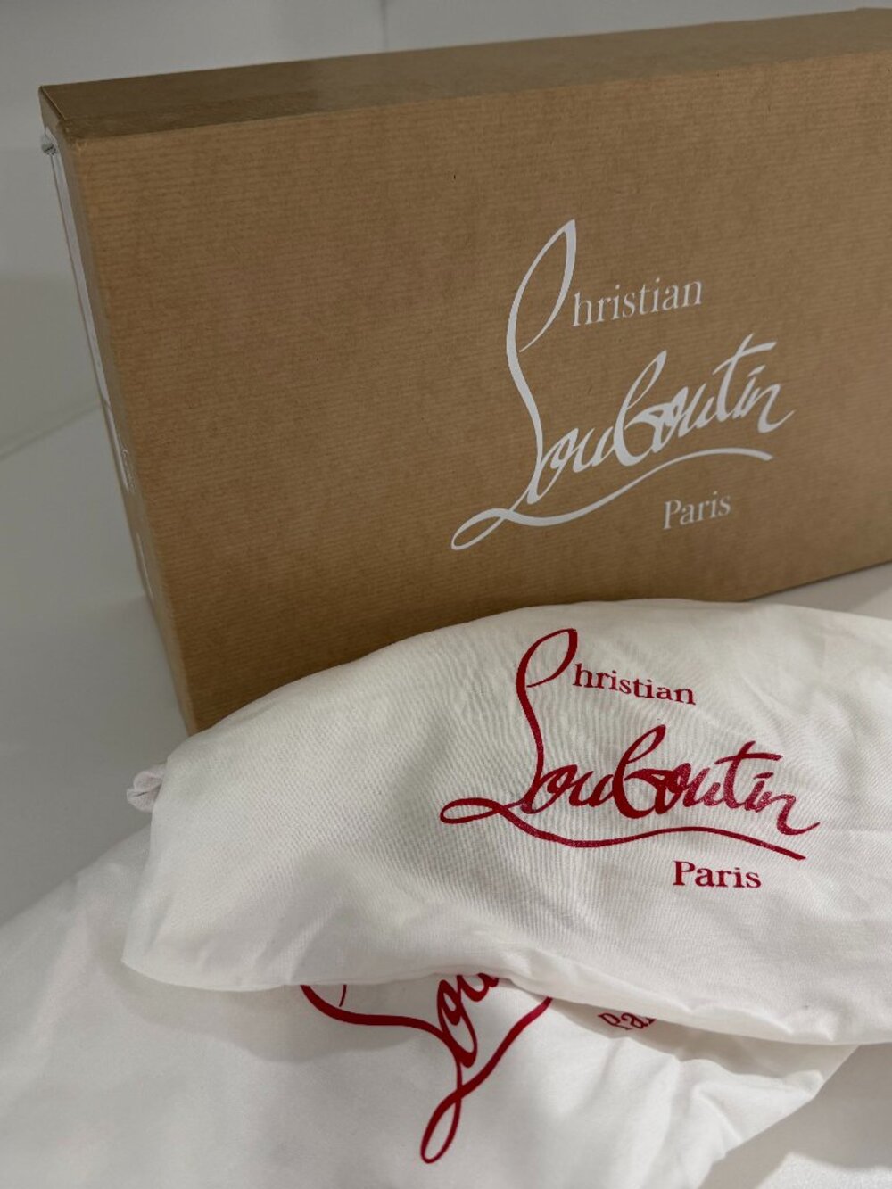 Christian Louboutin Authentic Shoe Box & Dust Bags
